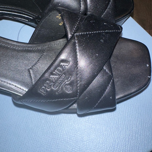 Prada Quilted nappa leather platform sandals size 37.5/7.5 women - Picture 6 of 8